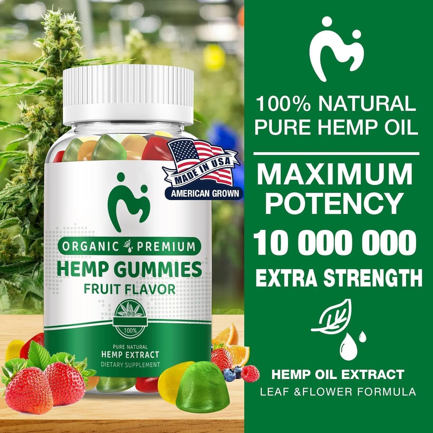 Hemp Gummies for Pain Sleep Relax Anxiety 100% Natural Pure Extra Strength Organic Hemp Oil Extract Vegan Low Sugar Edible Gummy for Adults 3 pack