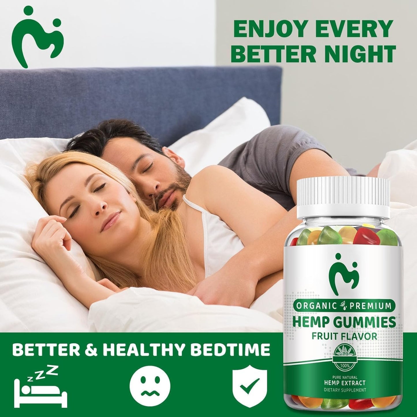 Hemp Gummies for Pain Sleep Relax Anxiety 100% Natural Pure Extra Strength Organic Hemp Oil Extract Vegan Low Sugar Edible Gummy for Adults 3 pack