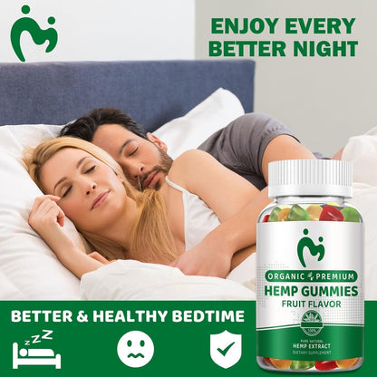 Hemp Gummies for Pain Sleep Relax Anxiety 100% Natural Pure Extra Strength Organic Hemp Oil Extract Vegan Low Sugar Edible Gummy for Adults 3 pack