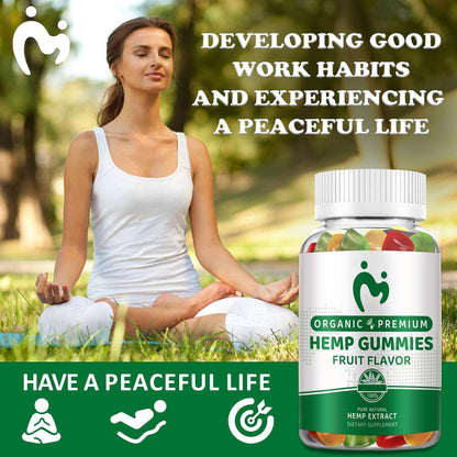 Hemp Gummies for Pain Sleep Relax Anxiety 100% Natural Pure Extra Strength Organic Hemp Oil Extract Vegan Low Sugar Edible Gummy for Adults 3 pack