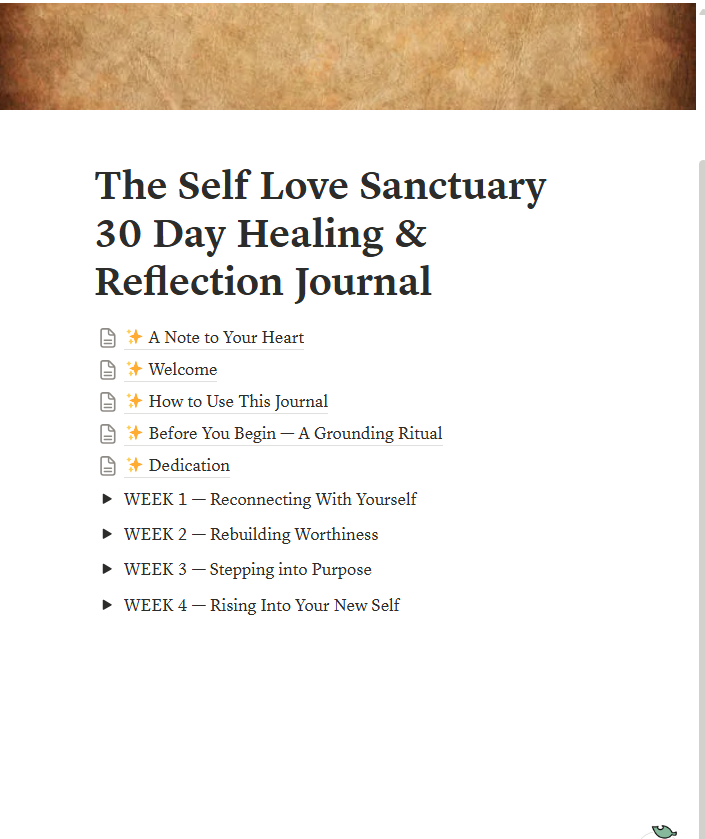 The Self-Love Sanctuary 30 Day Healing & Reflection Journal