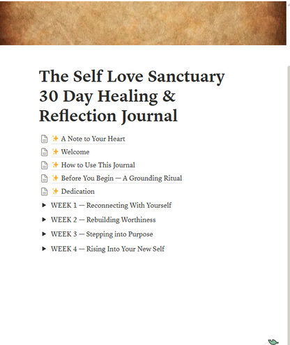 The Self-Love Sanctuary 30 Day Healing & Reflection Journal
