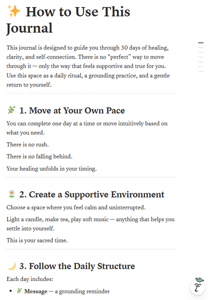 The Self-Love Sanctuary 30 Day Healing & Reflection Journal