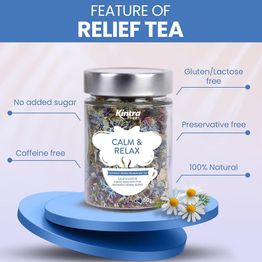 Kintra Foods Calm & Relax Loose Leaf   Chamomile • Lavender • Passionflower Caffeine‑free • Relaxation blend