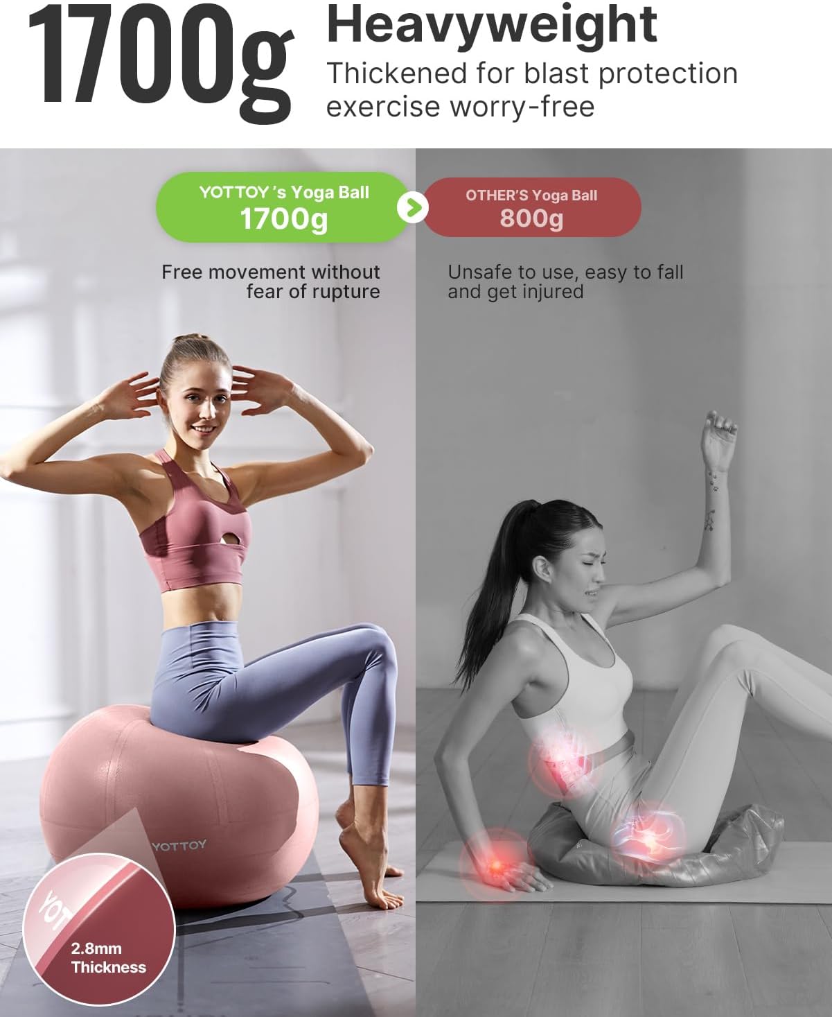 YOTTOY Anti-Burst Exercise Ball